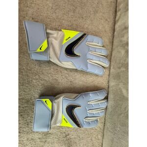 Nike Match Goalkeeper Gloves Size 7 Light Blue Yellow Black Swoosh Soccer